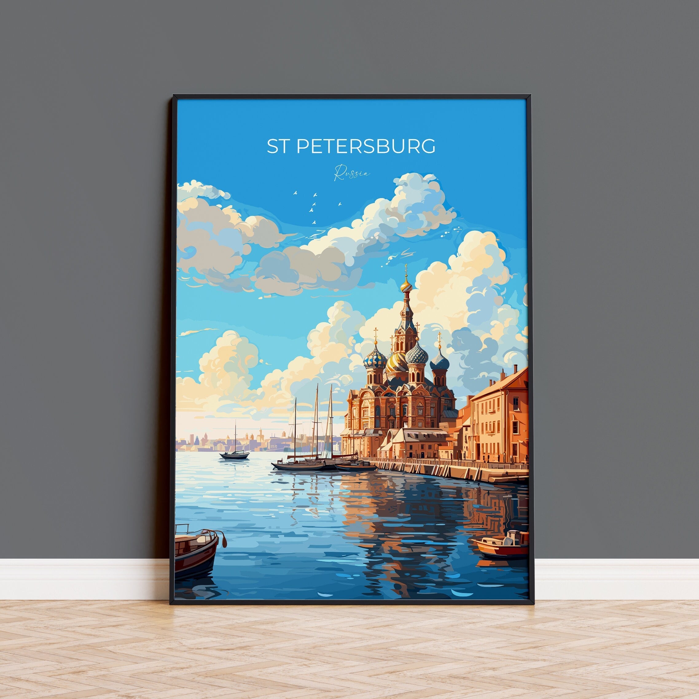 St Petersburg Travel Print, Travel Poster of St Petersburg, Russia, City of St Petersburg,Russia Art Gift,St Petersburg Wall Art Print NQ Media Designs