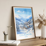 Courchevel Wall Art Travel Poster, Travel Print of Courchevel, Ski Poster, Courchevel Art Gift, French Ski Art lover Travel Gift NQ Media Designs