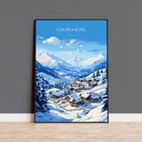 Courchevel Travel Print Wall Art, Travel Poster of Courchevel, Ski Poster, Courchevel Art Gift, French Ski Art lover Travel Gift NQ Media Designs