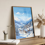 Courchevel Travel Print Wall Art, Travel Poster of Courchevel, Ski Poster, Courchevel Art Gift, French Ski Art lover Travel Gift NQ Media Designs