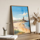 Longsands Travel Poster Wall Art, Travel Print of Longsands, Tynemouth Art Gift, England, Longsands Art Lovers Gift, NQ Media Designs