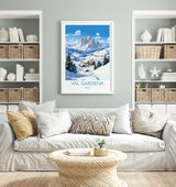 Val Gardena Wall Art Travel Poster, Travel Print of Val Gardena, Ski Poster Art Gift, Italy Dolomites Ski Art Travel Lovers Gift NQ Media Designs