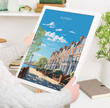 Putney Wall Art Travel Poster, Travel Print of Putney, London Poster, Putney Art Gift, London Art UK Travel Gift NQ Media Designs