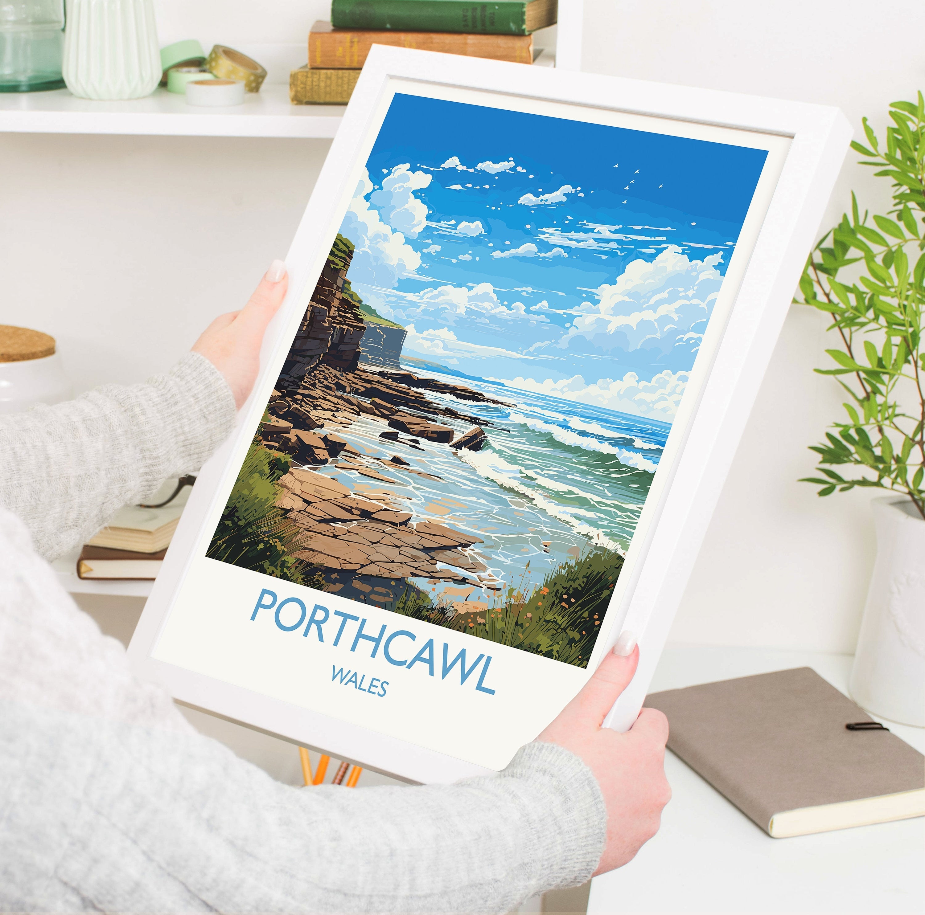 Porthcawl Travel Print Wall Art, Porthcawl Travel Poster, Wales, Welsh Art, Porthcawl Gift, Wall Art Print NQ Media Designs