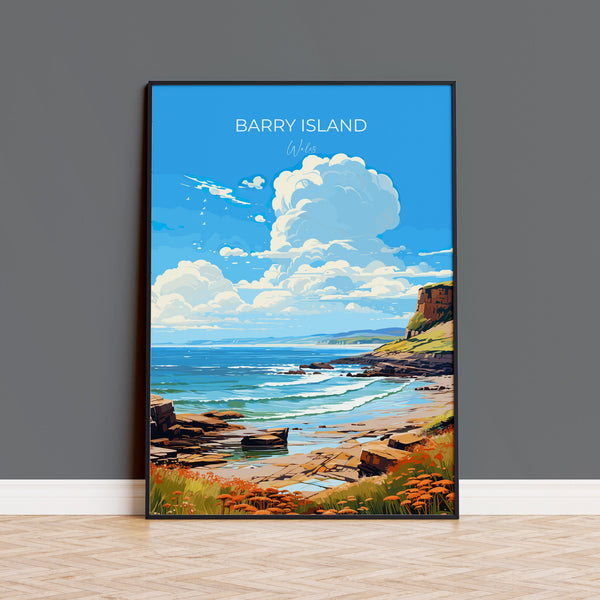 Barry Island Travel Poster Wall Art, Barry Island Travel Print, Wales, Welsh Art, Barry Island Gift, Wall Art Print