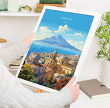 Naples Travel Print, Travel Poster of Naples , Italy, City of Naples, Italy Art Lovers Gift, Naples Wall Art Print NQ Media Designs