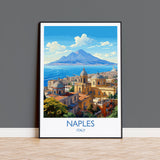 Naples Travel Print, Travel Poster of Naples , Italy, City of Naples,Italy Art Lovers Gift,Naples Wall Art Print NQ Media Designs