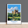 Warwick Travel Print Wall Art, Travel Poster of Warwick, Warwick Art Gift, English Countryside Art Lovers Gift, NQ Media Designs
