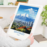 Santiago Travel Print Wall Art, Travel Poster of Santiago, Santiago Art Gift, Chile Art Lovers Gift, NQ Media Designs