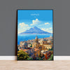 Naples Travel Print, Travel Poster of Naples , Italy, City of Naples, Italy Art Lovers Gift, Naples Wall Art Print