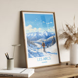Les Arcs Wall Art Travel Poster, Travel Print of Les Arcs , Ski Poster, Les Arcs Art Gift, France Ski Art Travel Gift NQ Media Designs