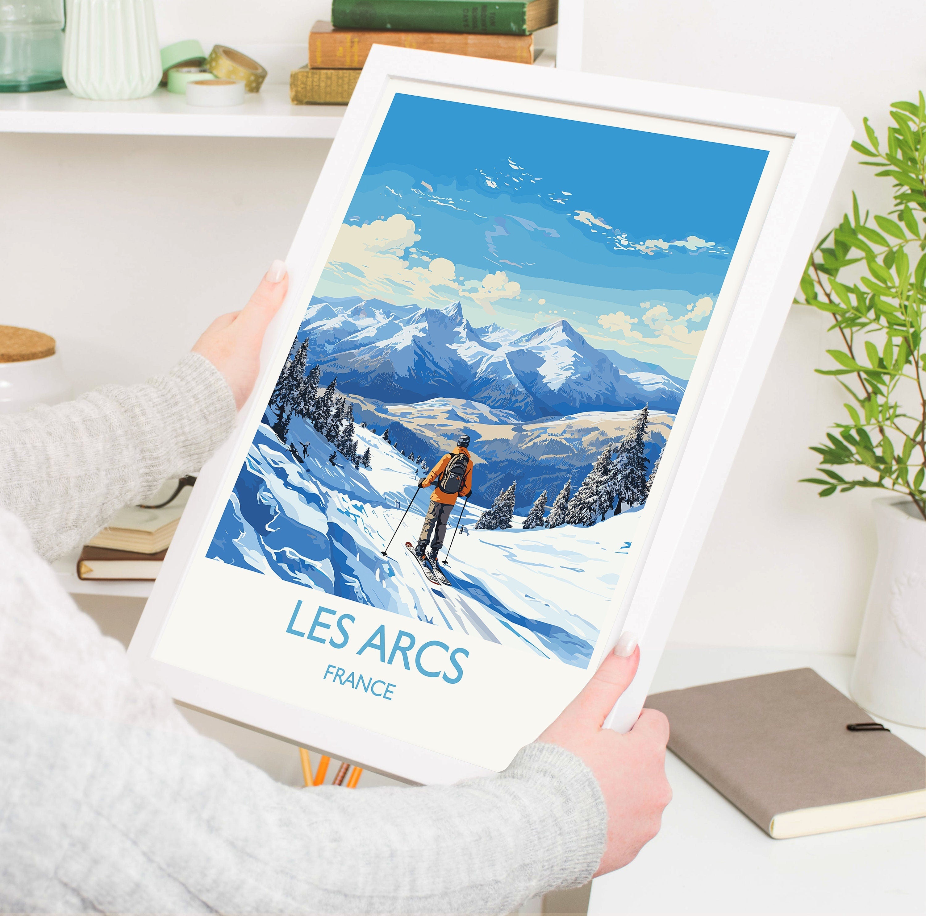 Les Arcs Wall Art Travel Poster, Travel Print of Les Arcs , Ski Poster, Les Arcs Art Gift, France Ski Art Travel Gift NQ Media Designs
