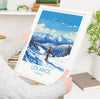 Les Arcs Wall Art Travel Poster, Travel Print of Les Arcs , Ski Poster, Les Arcs Art Gift, France Ski Art Travel Gift