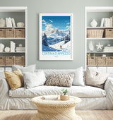 Cortina d'Ampezzo Wall Art Travel Poster, Travel Print of Cortina d'Ampezzo, Ski Poster Art Gift, Italy Dolomites Ski Art Travel Lovers Gift NQ Media Designs