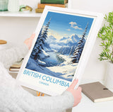 British Columbia Wall Art Travel Poster, Travel Print of British Columbia, British Columbia Art Lovers Gift, Canada Winter Art Travel Gift NQ Media Designs