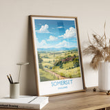 Somerset Poster Wall Art, Travel Print of Somerset, England, Somerset Art Lovers Gift, England Wall Art Print NQ Media Designs