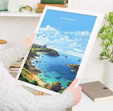 Guernsey Travel Print, Travel Poster of Guernsey, Guernsey Art Lovers Gift, Channel Islands, Wall Art Print NQ Media Designs