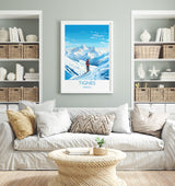 Tignes Wall Art Travel Poster, Travel Print of Tignes, Ski Poster, Tignes Art Gift, France Ski Art Travel Gift NQ Media Designs