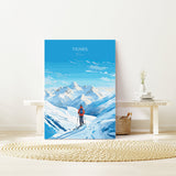 Tignes Wall Art Travel Poster, Travel Print of Tignes, Ski Poster, Tignes Art Gift, France Ski Art Travel Gift NQ Media Designs