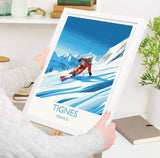 Tignes Wall Art Travel Poster, Travel Print of Tignes, Ski Poster, Tignes Art Gift, France Ski Art Travel Gift NQ Media Designs