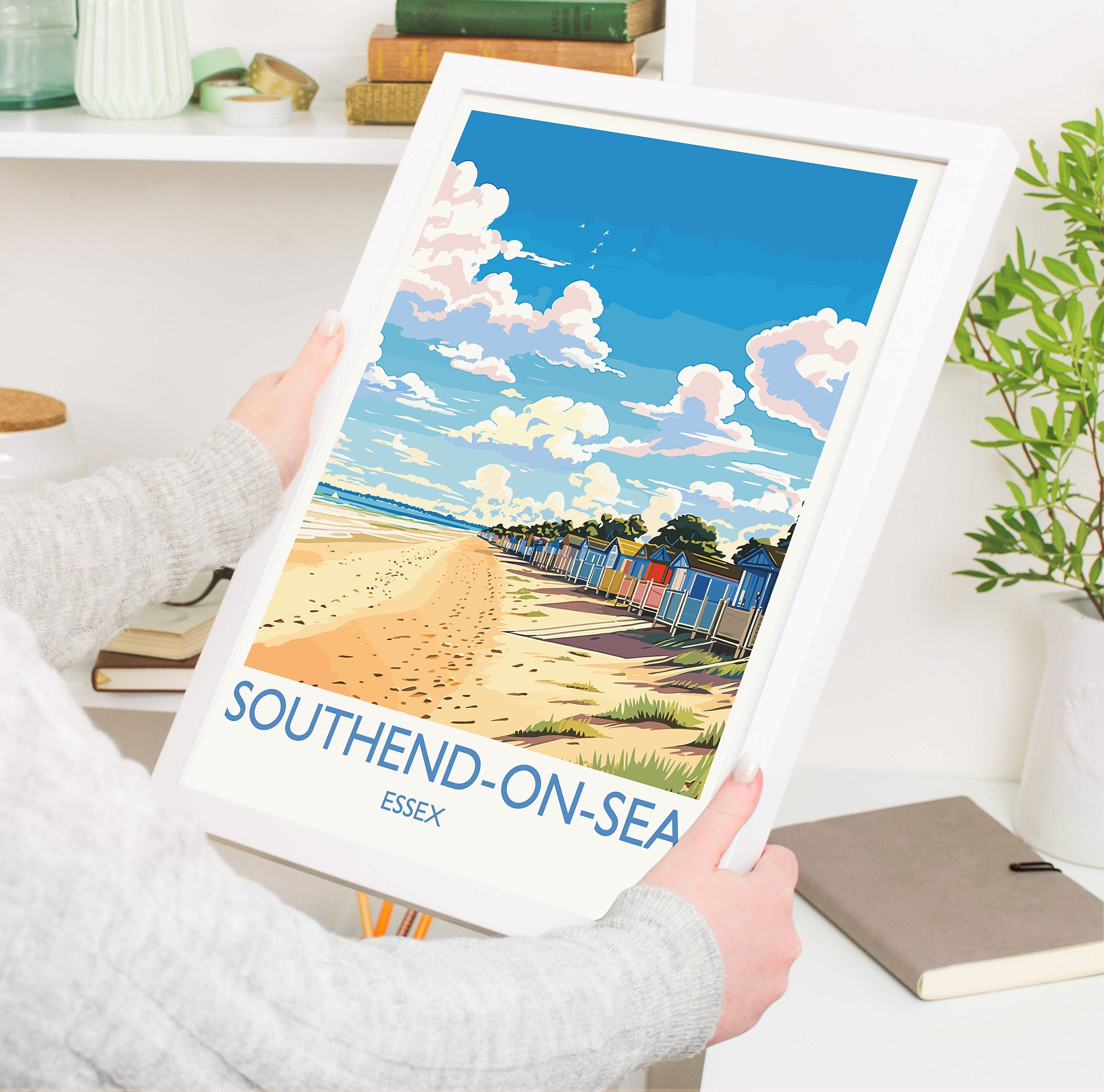 Southend on Sea Travel Print Wall Art, Southend on Sea Travel Poster, Essex, English Coastal Art, Southend Gift, Wall Art Print NQ Media Designs