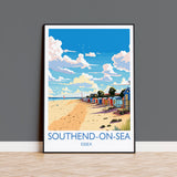 Southend on Sea Travel Poster Wall Art, Southend on Sea Travel Print, Essex, English Coastal Art, Southend Gift, Wall Art Print NQ Media Designs