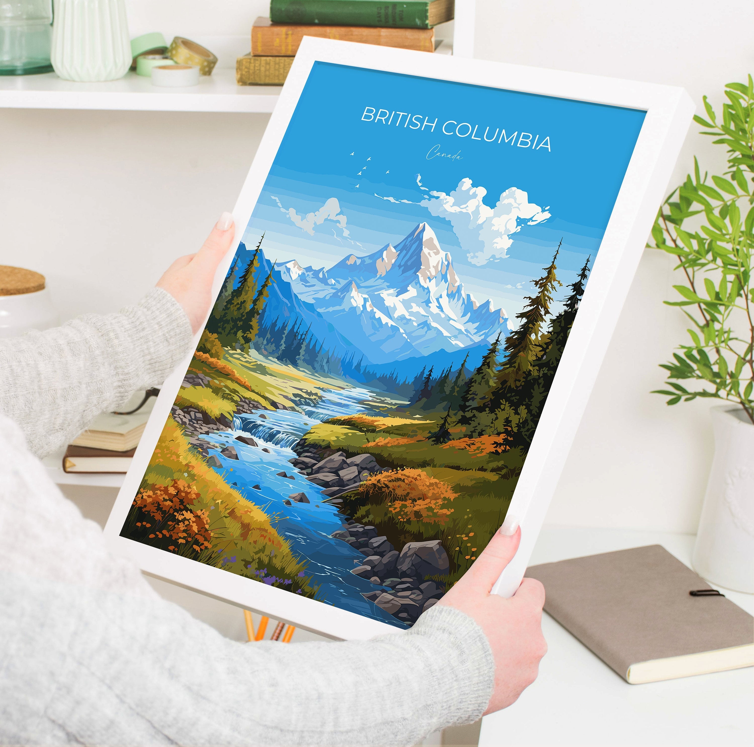 British Columbia Wall Art Travel Print, Travel Poster of British Columbia, British Columbia Art Lovers Gift, Canada Art Travel Gift NQ Media Designs