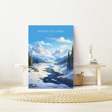 British Columbia Wall Art Travel Print, Travel Poster of British Columbia, British Columbia Art Lovers Gift, Canada Winter Art Travel Gift NQ Media Designs