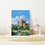 Warwick Travel Print Wall Art, Travel Poster of Warwick, Warwick Art Gift, English Countryside Art Lovers Gift, NQ Media Designs