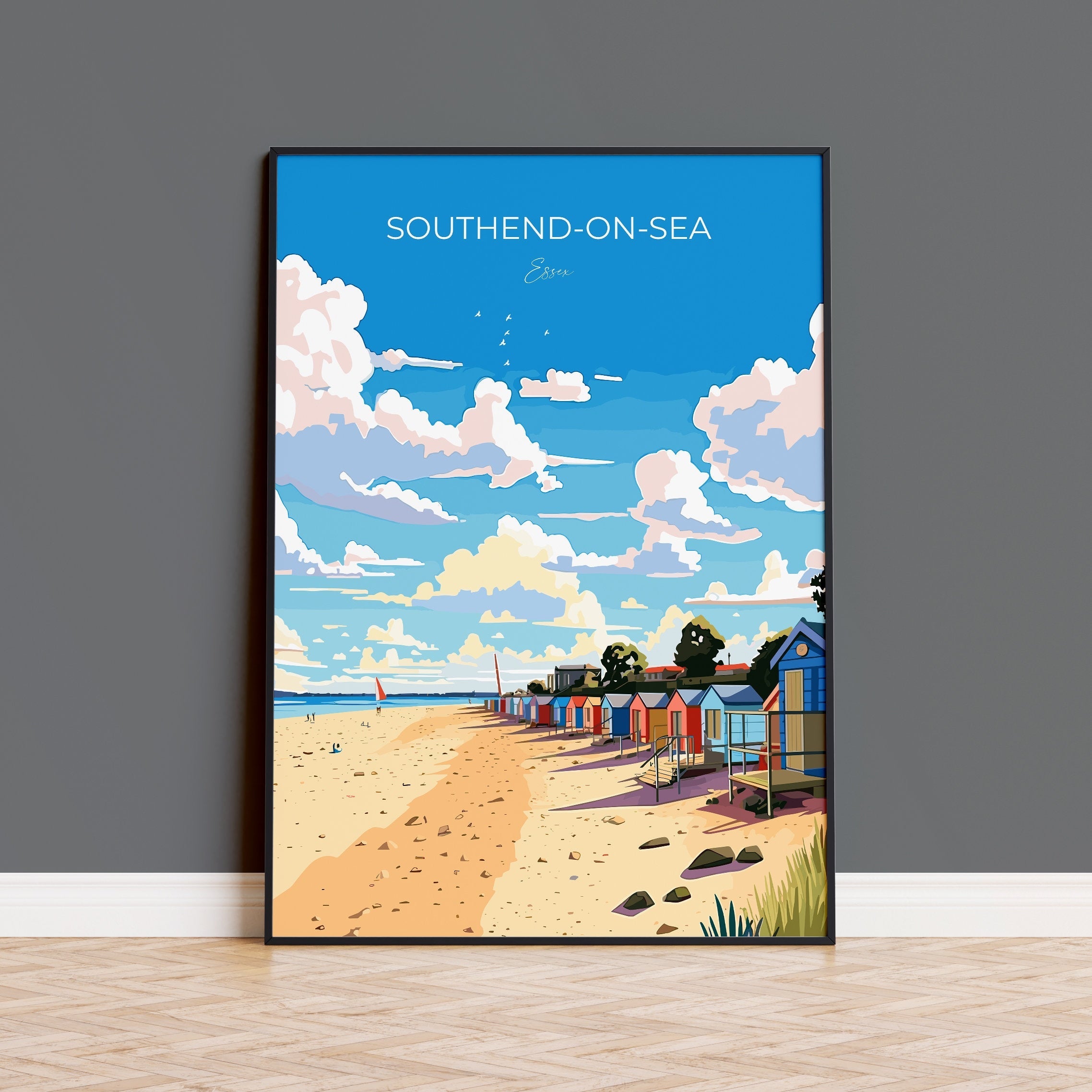 Southend on Sea Travel Print Wall Art, Southend on Sea Travel Poster, Essex, English Coastal Art, Southend Gift, Wall Art Print NQ Media Designs