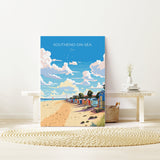 Southend on Sea Travel Print Wall Art, Southend on Sea Travel Poster, Essex, English Coastal Art, Southend Gift, Wall Art Print NQ Media Designs
