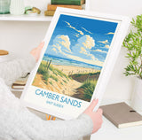 Camber Sands Travel Poster Wall Art, Camber Sands Travel Print, East Sussex, English Coastal Art, Camber Sands Gift, Wall Art Print NQ Media Designs