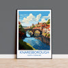 Knaresborough Travel Print, Travel Poster of Knaresborough, North Yorkshire Gift, England, Knaresborough Art Lovers Gift, Wall Art Print NQ Media Designs