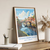 Knaresborough Travel Print, Travel Poster of Knaresborough, North Yorkshire Gift, England, Knaresborough Art Lovers Gift, Wall Art Print NQ Media Designs
