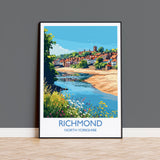 Richmond Travel Print, Travel Poster of Richmond, North Yorkshire Gift, England, Richmond Art Lovers Gift, Wall Art Print NQ Media Designs