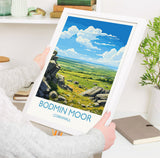 Bodmin Moor Travel Poster, Travel Print of Bodmin Moor, England, Cornwall Art, Bodmin Moor Gift, Wall Art Print NQ Media Designs