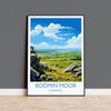 Bodmin Moor Travel Poster, Travel Print of Bodmin Moor, England, Cornwall Art, Bodmin Moor Gift, Wall Art Print