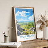 Bodmin Moor Travel Poster, Travel Print of Bodmin Moor, England, Cornwall Art, Bodmin Moor Gift, Wall Art Print NQ Media Designs