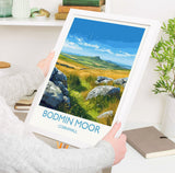 Bodmin Moor Travel Print, Travel Poster of Bodmin Moor, England, Cornwall Art, Bodmin Moor Gift, Wall Art Print NQ Media Designs
