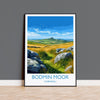 Bodmin Moor Travel Print, Travel Poster of Bodmin Moor, England, Cornwall Art, Bodmin Moor Gift, Wall Art Print