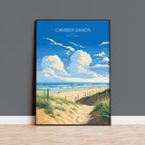 Camber Sands Travel Poster Wall Art, Camber Sands Travel Print, East Sussex, English Coastal Art, Camber Sands Gift, Wall Art Print NQ Media Designs