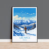 Les Arcs Wall Art Travel Poster, Travel Print of Les Arcs , Ski Poster, Les Arcs Art Gift, France Ski Art Travel Gift