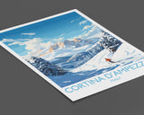 Cortina d'Ampezzo Wall Art Travel Poster, Travel Print of Cortina d'Ampezzo, Ski Poster Art Gift, Italy Dolomites Ski Art Travel Lovers Gift NQ Media Designs