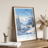 British Columbia Wall Art Travel Poster, Travel Print of British Columbia, British Columbia Art Lovers Gift, Canada Winter Art Travel Gift NQ Media Designs