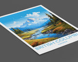 British Columbia Wall Art Travel Poster, Travel Print of British Columbia, British Columbia Art Lovers Gift, Canada Art Travel Gift NQ Media Designs