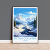 British Columbia Wall Art Travel Poster, Travel Print of British Columbia, British Columbia Art Lovers Gift, Canada Winter Art Travel Gift