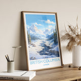 British Columbia Wall Art Travel Poster, Travel Print of British Columbia, British Columbia Art Lovers Gift, Canada Winter Art Travel Gift NQ Media Designs