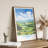 Somerset Print Wall Art, Travel Poster of Somerset, England, Somerset Art Lovers Gift, England Wall Art Print NQ Media Designs