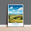 Somerset Poster Wall Art, Travel Print of Somerset, England, Somerset Art Lovers Gift, England Wall Art Print NQ Media Designs