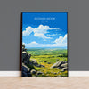 Bodmin Moor Travel Poster, Travel Print of Bodmin Moor, England, Cornwall Art Lovers Gift, Bodmin Moor Gift, Wall Art Print